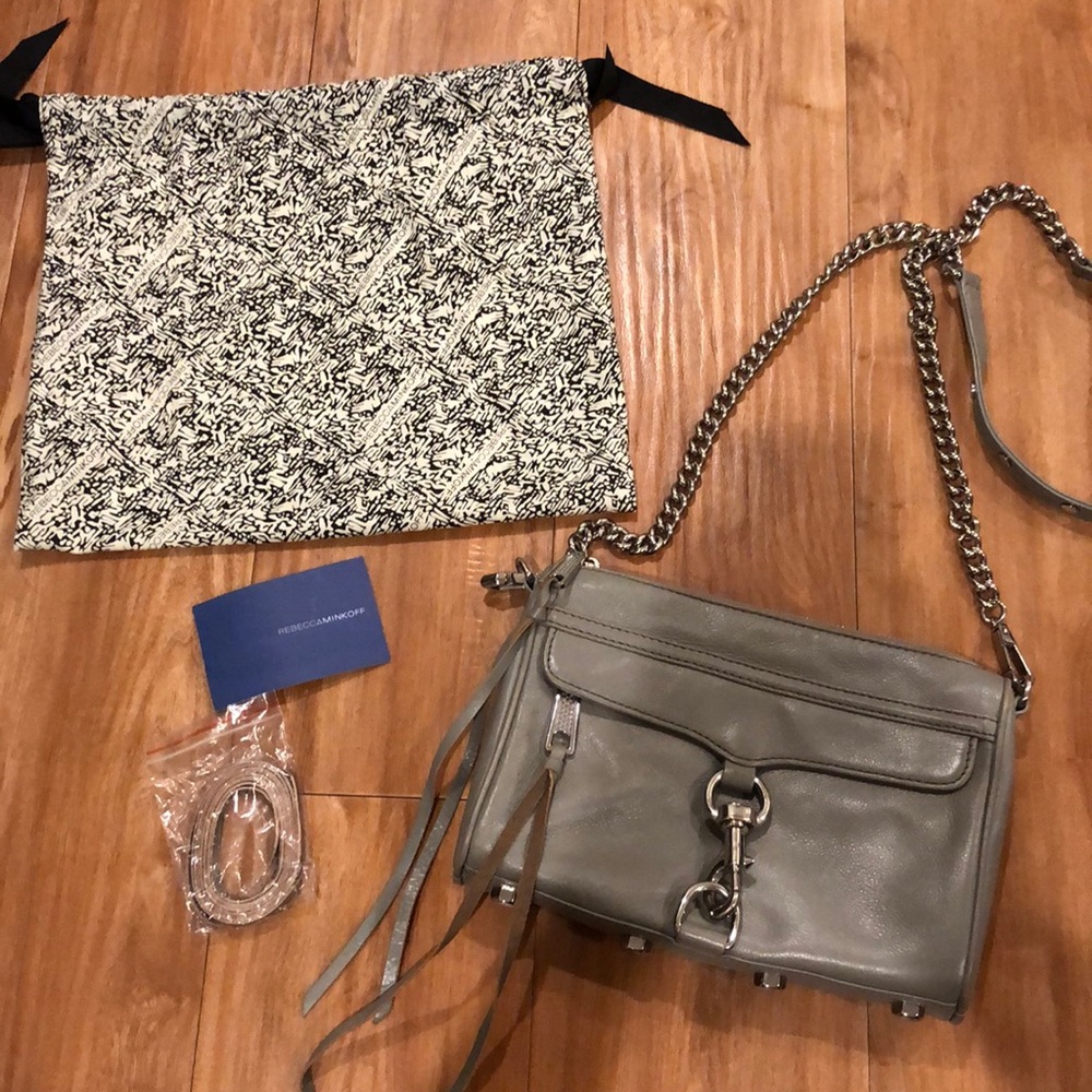 Gray Rebecca Minkoff Mini Mac Crossbody Purse